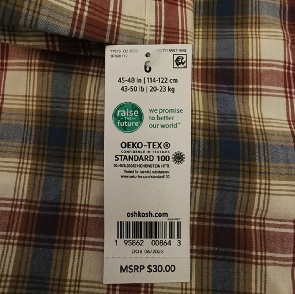 Oshkosh‎ plaid button up boys